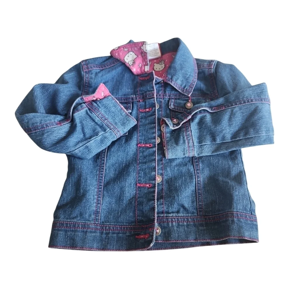 Hello Kitty Girls Denim Jacket with Pink Lining 5